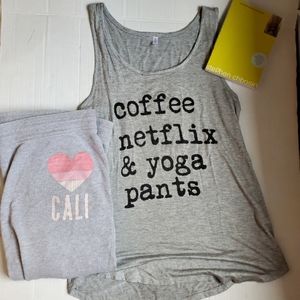 *Sold* Coffee Netflix and Yoga Pants Tank Top